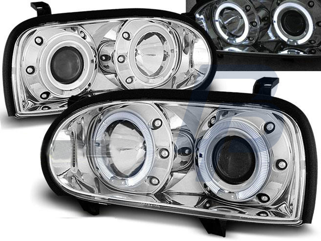 HEADLIGHTS VW GOLF 3 09.91-08.97 ANGEL EYES CHROME - 2