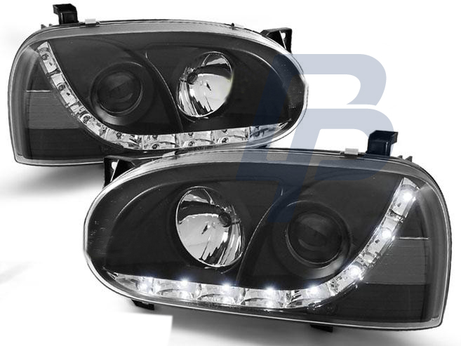HEADLIGHTS VW GOLF 3 91-97 DAYLIGHT BLACK - 2