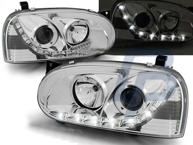 HEADLIGHTS VW GOLF 3 91-97 DAYLIGHT CHROME - 2