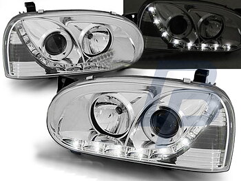 HEADLIGHTS VW GOLF 3 91-97 DAYLIGHT CHROME