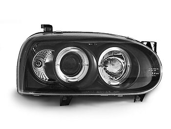 HEADLIGHTS VW GOLF 3 09.91-08.97 ANGEL EYES BLACK