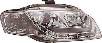 AUDI A4 B7 05-08 HEADLIGHTS SET DRL CLEAR (ELECTRIC)