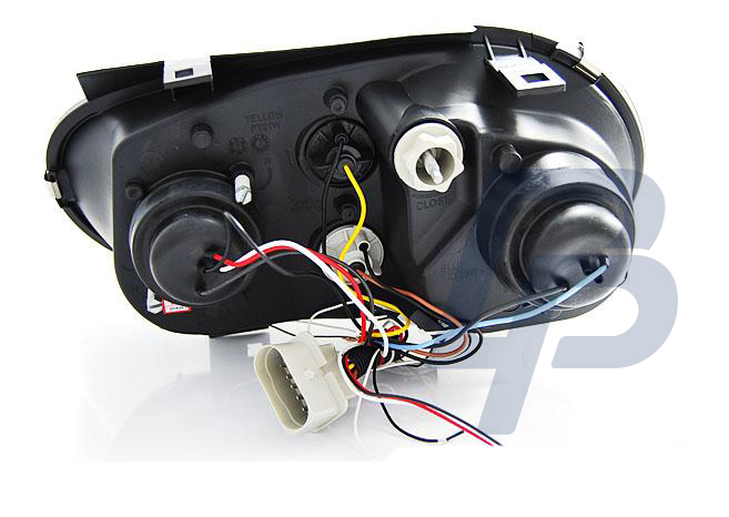 HEADLIGHTS VW GOLF 4 09.97-09.03 ANGEL EYES BLACK - 3