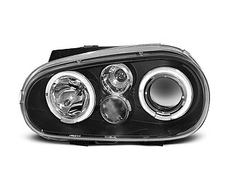STRÅLKASTARE VW GOLF 4 09.97-09.03 ANGEL EYES SVARTA