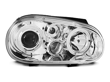STRÅLKASTARE VW GOLF 4 09.97-09.03 ANGEL EYES KROMADE