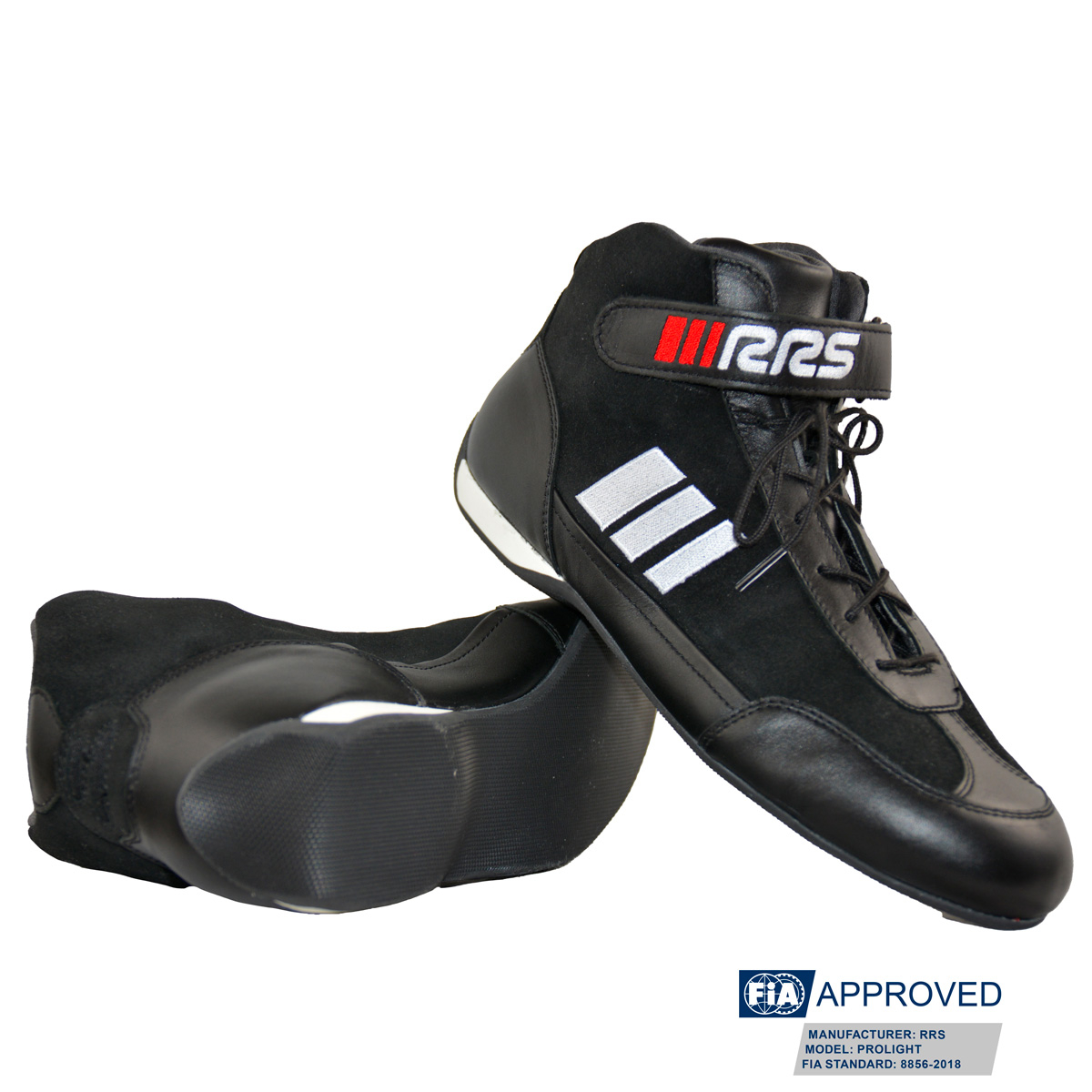 RRS PROLIGHT BLACK RACING BOOTS - FIA 8856-2018
