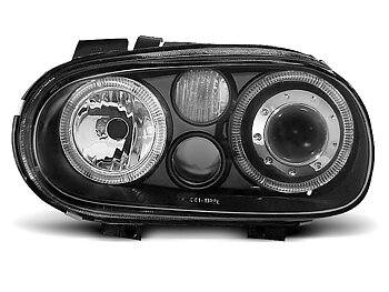 STRÅLKASTARE VW GOLF 4 09.97-09.03 ANGEL EYES SVARTA
