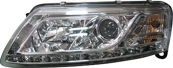 AUDI A6 4F 04-08 HEADLIGHTS SET DRL CLEAR (HID TYPE)