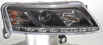AUDI A6 4F 04-08 HEADLIGHTS SET DRL BLACK (HID TYPE)