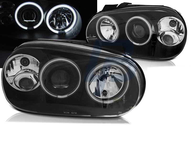 HEADLIGHTS VW GOLF 4 09.97-09.03 ANGEL EYES CCFL BLACK - 4