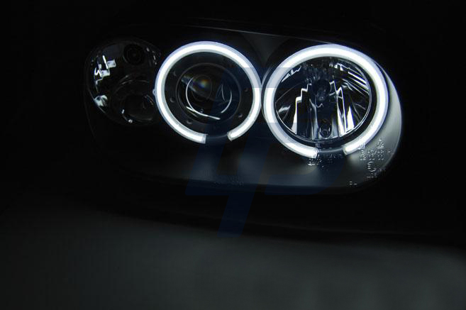 HEADLIGHTS VW GOLF 4 09.97-09.03 ANGEL EYES CCFL BLACK - 2