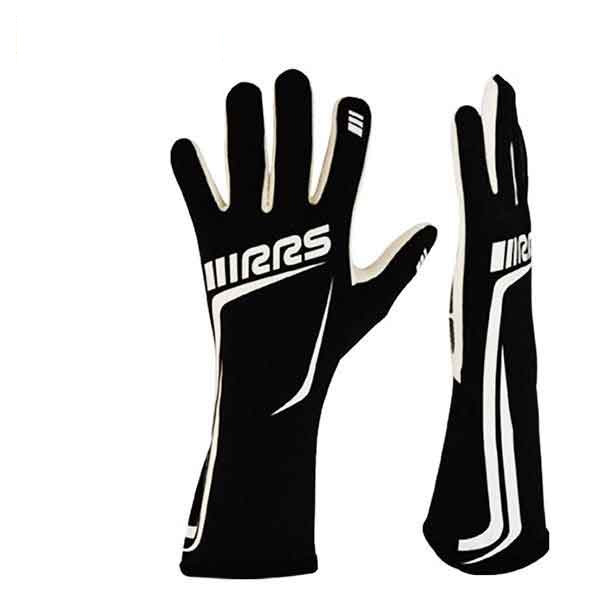 RRS GRIP 2 RACING GLOVES - BLACK LOGO WHITE - FIA 8856-2018