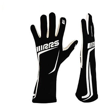 RRS GRIP 2 RACING GLOVES - BLACK LOGO WHITE - FIA 8856-2018