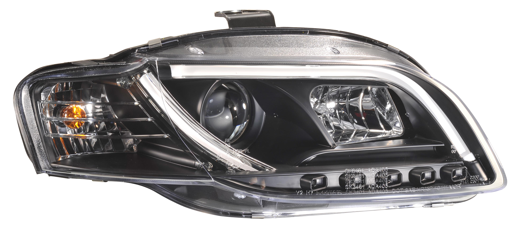 AUDI A3 8P 03-08 HEADLIGHTS SET BLACK