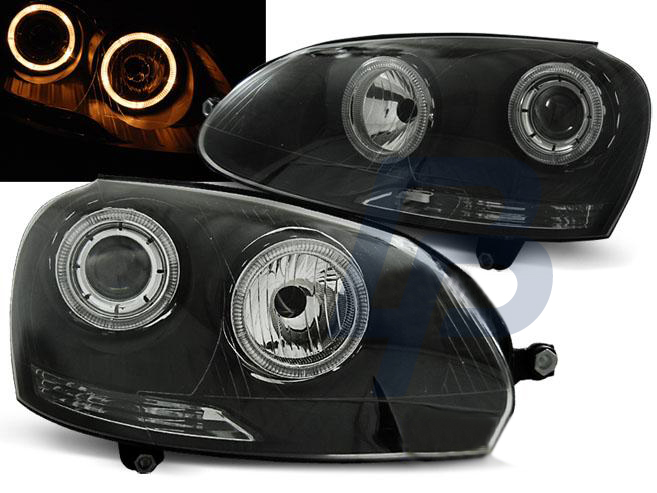 HEADLIGHTS VW GOLF 5 10.03-09 ANGEL EYES BLACK - 2