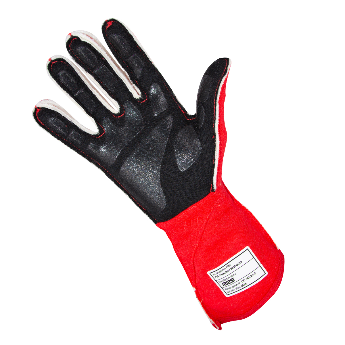 RACING GLOVES RRS VIRAGE 3 - RED LOGO WHITE - FIA 8856-2018 - 3