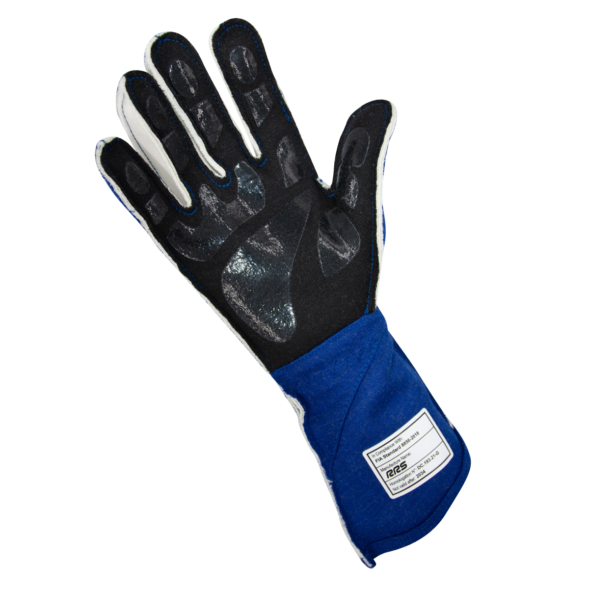 RACING GLOVES RRS VIRAGE 3 - BLUE LOGO WHITE - FIA 8856-2018 - 3