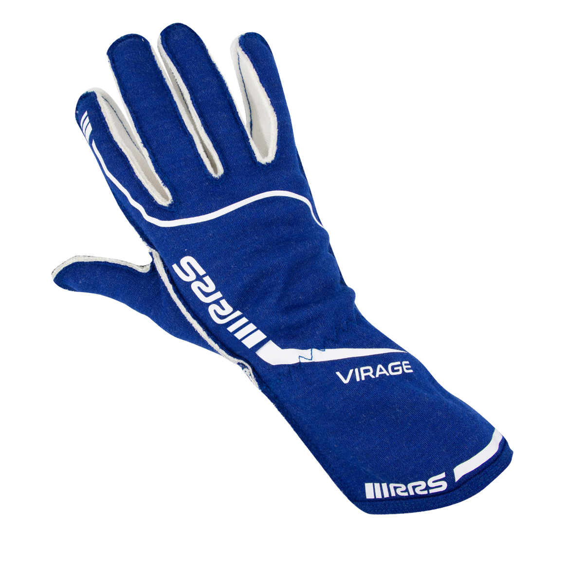 RACING GLOVES RRS VIRAGE 3 - BLUE LOGO WHITE - FIA 8856-2018