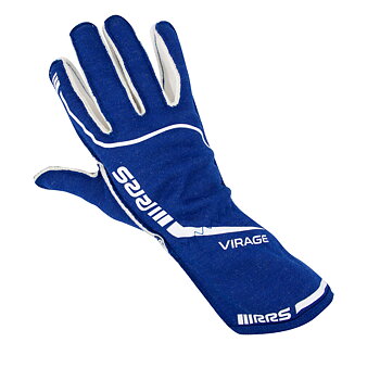 RACING GLOVES RRS VIRAGE 3 - BLUE LOGO WHITE - FIA 8856-2018