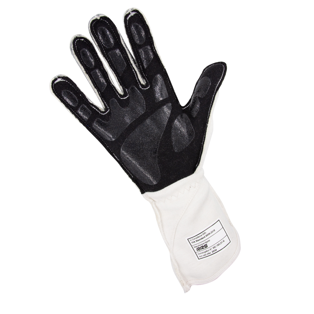 RACING GLOVES RRS VIRAGE 3 - WHITE LOGO GRAY - FIA 8856-2018 - 3