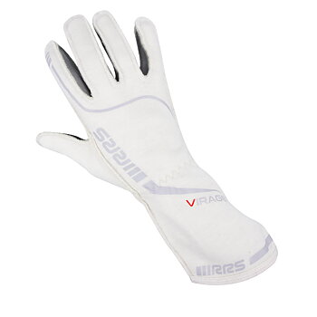 RACING GLOVES RRS VIRAGE 3 - WHITE LOGO GRAY - FIA 8856-2018