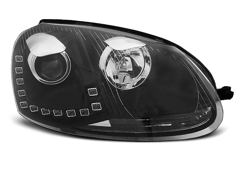 HEADLIGHTS VW GOLF 5 10.03-09 LED DRL BLACK