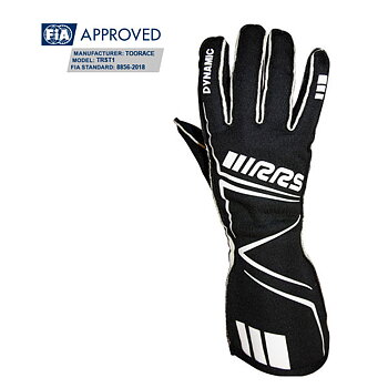 FIA RRS DYNAMIC 2 GLOVES (EXTERNAL SEAMS) - BLACK - FIA 8856-2018
