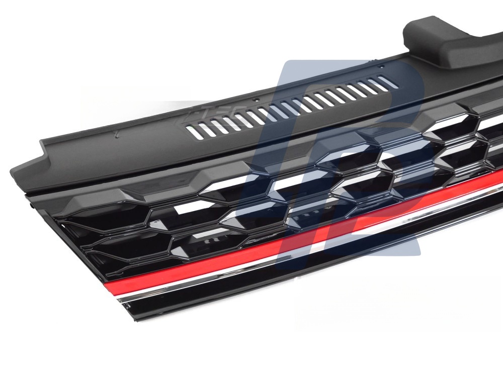 Grille Sport Gloss Black with Red Line for VW Golf 7 2017–2019 - 2