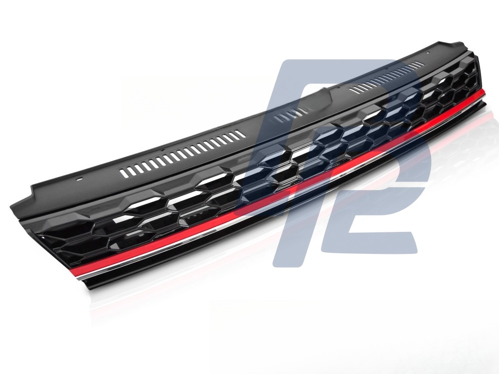 Grille Sport Gloss Black with Red Line for VW Golf 7 2017–2019 - 3