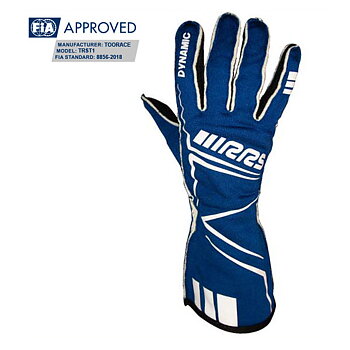 FIA RRS DYNAMIC 2 GLOVES (EXTERNAL SEAMS) - BLUE - FIA 8856-2018