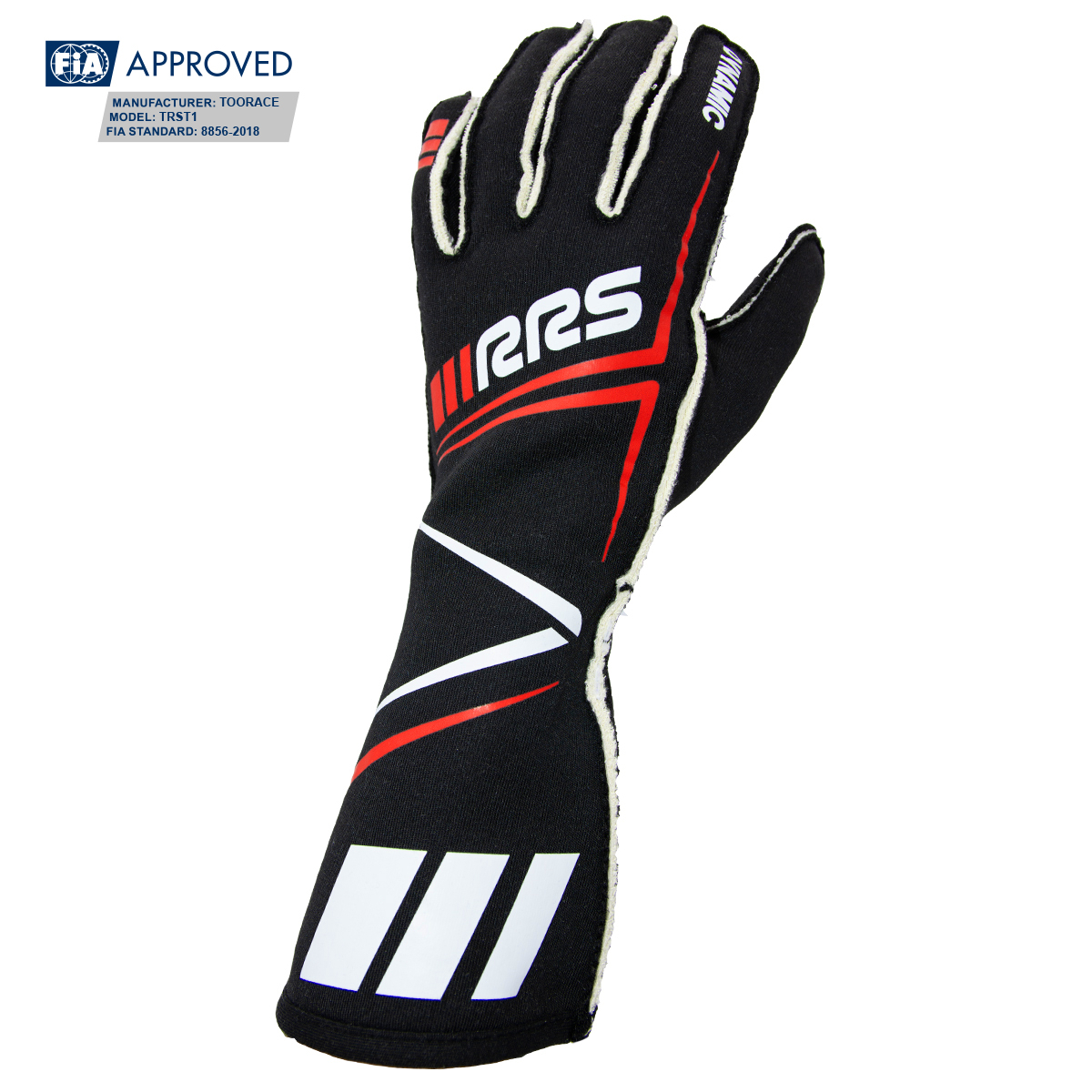 FIA RRS DYNAMIC 3 RACING GLOVES (EXTERNAL SEAMS) BLACK / RED - FIA 8856-2018 - 3