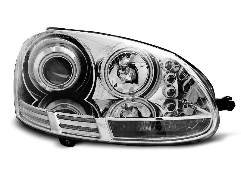 HEADLIGHTS VW GOLF 5 10.03-09 ANGEL EYES CCFL CHROME