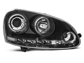 STRÅLKASTARE VW GOLF 5 10.03-09 ANGEL EYES SVARTA