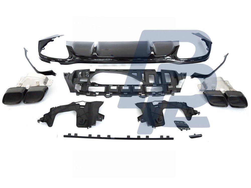 Diffuser Twin Outlet Gloss Black Sport for Mercedes W213 / S213 2020–2023 - 5