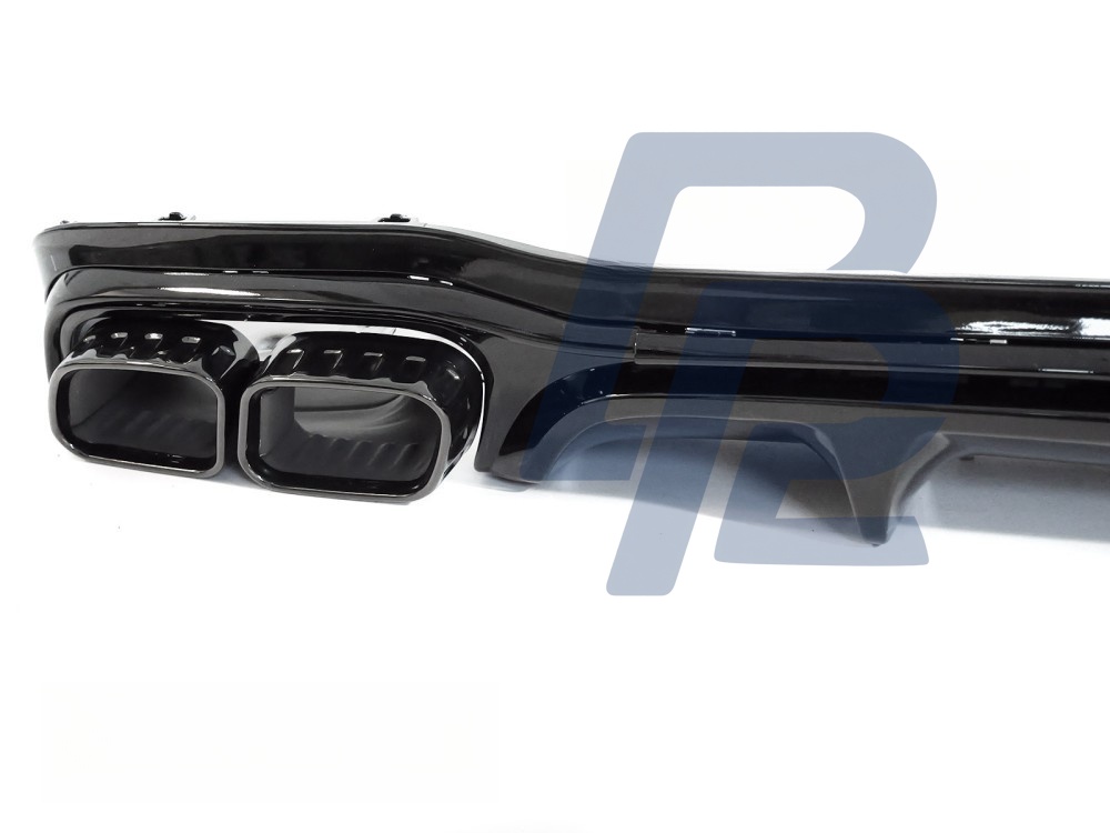Diffuser Twin Outlet Gloss Black Sport for Mercedes W213 / S213 2020–2023 - 2