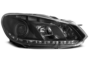 STRÅLKASTARE VW GOLF 6 10.08-12 TRU DRL SVARTA