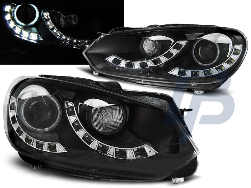 HEADLIGHTS VW GOLF 6 10.08-12  DAYLIGHT BLACK SINGLE DRL - 3