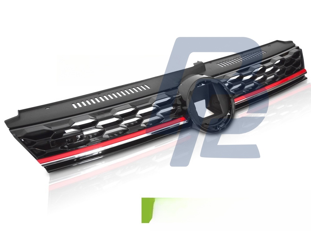 Grille Sport ACC Gloss Black with Red Line for VW Golf 7 2017–2019 - 2