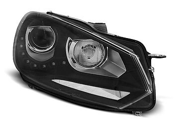 STRÅLKASTARE VW GOLF 6 10.08-12  DAYLIGHT SVARTA TRU DRL