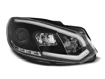 STRÅLKASTARE VW GOLF 6 10.08-12  SVARTA TUBE LIGHTS TRU DRL