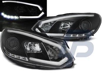 STRÅLKASTARE VW GOLF 6 10.08-12  SVARTA TUBE LIGHTS TRU DRL