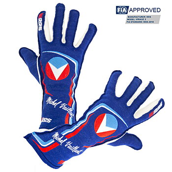 RACING GLOVES FIA RRS MICHEL VAILLANT BLUE - FIA 8856-2018