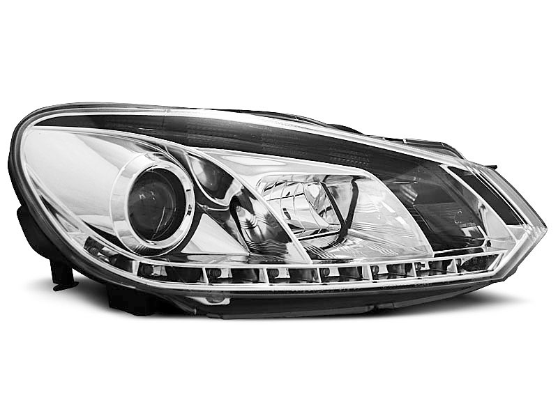 HEADLIGHTS VW GOLF 6 10.08-12 TRU DRL CHROME