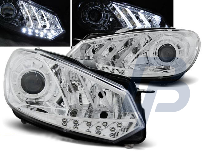 HEADLIGHTS VW GOLF 6 10.08- 12 TRU DRL CHROME - 2