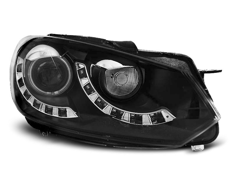 HEADLIGHTS VW GOLF 6 10.08-12  DAYLIGHT BLACK DUAL DRL
