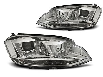 STRÅLKASTARE VW GOLF 7 11.12-  U-TYPE CHROM DRL