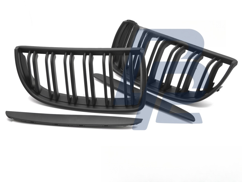 Grille Sport Matt Black Double-Slat for BMW E90 / E91 2005–2008 - 3