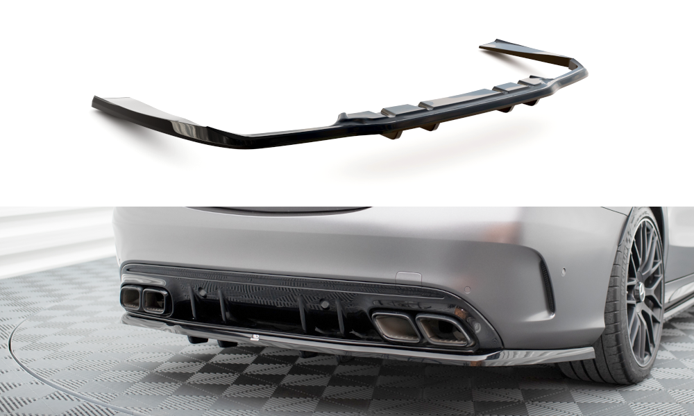 Central Rear Splitter (Vertical Bars) Mercedes-AMG C63 Sedan / Estate W205 Facelift