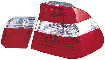 BMW 3 E46 4D 98-01 TAILLIGHTS SET RED/CLEAR
