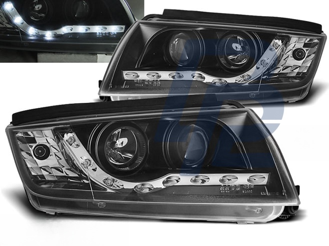 Headlights Daylight Black for Skoda Fabia I 1999–2008 - 3